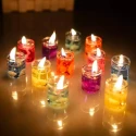 Home Decoration Seashell Jell Glass Candles Pack of 6 Tea Light Candles in Glass Holder